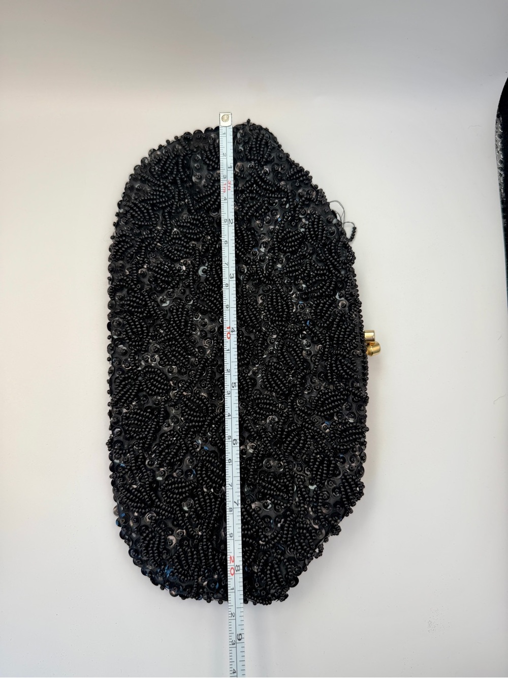 Vintage Hand Made in Hong Kong Black Beaded Sequin Evening Clutch Bag - Picture 5 of 11